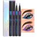 evpct 2Pcs Glitter Sparkle Shimmer Royal Blue & Purple Liquid Eyeliner Makeup Pen Set Metallic Satin Finish Colorful Colored Sparkle Eye Liner Pen Waterproof Smudge Proof Long Lasting High Pigmented 2 Count (Pack of 1) Blue & Purple