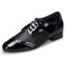 Honeystore Men's Lace-up Dance Shoes Splice PU Leather Modern Tango Jazz Ballroom Latin 9.5 Black