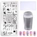 3-piece nail design stamping plate set with silicone stamp and scraper made of stainless steel nail art image templates set J14
