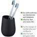 WENKO Toothbrush Cup Badi Black | Stylish 11x8x8 cm Bathroom Accessory | International Shipping - Buy Online on GoSupps.com