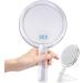 B Beauty Planet Handpiegel Double-sided mirror with stand 1x/30x magnification mirror vanity mirror round shape handheld with handle for women daily make-up (transparent) 6in magnification mirror 30x clear
