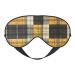 Yellow Gray Black Plaid Print Unisex Sleep Mask Double-Sided Eye Mask Ideal for Sound Sleep and Skin Care