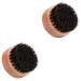 Fomiyes 2nd portable hairbrush beards for men Bartkamm mustache combs round hairbrush travel hairbrush men's hair brush hairbrush for men travel beard brown+blackx2st 5.8x5.4cmx2pcs