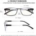 Eyeurl 4-Pack Blue Light Filter Reading Glasses for Men & Women - 2.0x Magnification for Computer & Cell Phone Use - Buy Online on GoSupps.com