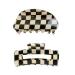 2PCS Checkered Hair Claw Clips Tortoise Barrettes Claw Clips Non Slip Hair Jaw Clip Minimalist Classic 80's Aesthetics Large Hair Accessories for Girls