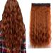 iLUU 24" 110g Long Corn Wave #119 Copper Red Fashion Color Clip on Hair Extensions Heat-resisting Fiber Synthetic Hair Pieces Deep Wave Clip in Hair Extensions for Party #119-copper red