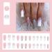 JUSTOTRY 24 Pcs Long Pink French Press on Nails with Glitter Jewels - Acrylic Coffin False Nails for Women - Medium Size with Glue - Nail Art Diamonds - Buy Online on GoSupps.com