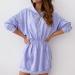 Ladies Blue Cat Print Long Sleeve Sweatshirt Dress - Summer Day Dress (Blue-C, S) - Buy Online on GoSupps.com