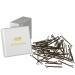 HAARallerliebst 50 mini hair clips bobby pins brown 3.4cm small in pink box (box color white)