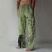 YUNDAN Men's Cotton Linen Wide Leg Sweatpants Green XL - Buy Online on GoSupps.com