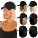 Qlenkay Baseball Cap with Hair Extensions Straight Short Bob Hairstyle Adjustable Removable Wig Hat 14inch for Woman Girl Ash Blonde Mix Bleach Blonde 14 Inch (Pack of 1) Ash Blonde Mix Bleach Blonde-Straight Hair