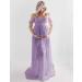FEOYA Maxi Maternity Dress - Strapless Chiffon Lace Gown for Pregnant Women - Photography Ready - Purple - Buy Online on GoSupps.com