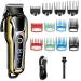 Professional Hair Clippers for Men Hair Clipper Professional Hair Clipper Men's Hair Clipper Electric Trimmer LCD Display Hair Clipper Set(Gold 12 Combs)