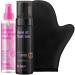 b.tan Violet Self Tan Foam & Face Mist Kit | Lovers Bundle - Dark Sunless Tanning Mousse Bronzing Glow Gradual Facial + Body Spray Mitt Applicator 1 Hour Express No Fake Tanner Smell 6.7 Fl Oz