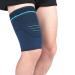 Tofbs 2 piece of thigh bandage for men & women breathable slipproof compression thigh bandage for sports knee tendon quadriceps injuries muscle fiber tear (L navy blue) L navy blue