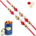 Ghasitaram Gifts Rakhi for Brother Rakhis Online -Set of 2-7615 Pearl Rakhi for My Brother with 100 GMS of Dryfruits Mix Can 2 Rakhi with 100 gms of Dryfruits Mix Can