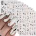 9 Sheets Rose Gold Nail Art Stickers Decal Retro Rose Gold Nail Foil Decals Nail Supplies 3D Self-Adhesive Graffiti Fun Abstract Leopard Print Botanical Line Nail Design Luxury for Nail Art Decoration Design B