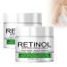 Cr me Hydratante claircissante Au R tinol - 2 Pi ces - Anti- ge R duit Les Ridules Et Rides Pour Tous Types De Peau - Hydratation Intense Luminosit Et Fermet Parties Du Corps Et D collet