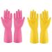 Rubber gloves dishwashing 2 or 4 Pairs for Kitchen,Cleaning gloves for household Reuseable. Small (Pack of 2) Pink+yellow