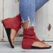 Creev Flat Sandals for Women - Vintage Flip-Flop Casual Gladiator Ankle Strap Sandals | Non-Slip Summer Shoes in Brown & Red (EU Sizes 35-41) - Buy Online on GoSupps.com