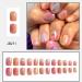 Square Fake Nails - Short Press-On Color Gradient Full Cover Acrylic Nails (24 Pcs) for Instant Manicure | Glossy Glue-On Design - Buy Online on GoSupps.com