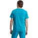 Cherokee Men's V-Neck Scrub Top | Mesh Yoke, Side Panels | Medium Teal Blue - Buy Online on GoSupps.com
