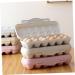 PRETYZOOM 2pcs Fridge Egg Organizer 18 Egg Holder for Refrigerator Dispenser Seasoning Superimposed re-usable Pink 30x15cm - Buy Online on GoSupps.com