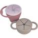 BraveJusticeKidsCo. Silicone Collapsible Toddler Snack Cup | 2-Pack Snack Attack I&II Baby Snack Cup | Dusty Rose and Fog - Buy Online on GoSupps.com