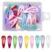 AvoDovA 50Pcs Snap Hair Clips 1.2 Inch Non-Slip Hair Clips Colorful Hair Barrettes Metal Cute Hairclips Small Baby Barrette for Baby Toddler Girls Women