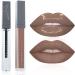 Lip Gloss Matte Nude Lipgloss and Glossy Lipglaze Set Long Lasting Liquid Lipstick Waterproof Lip Makeup for Women and Girls (Nude a07)