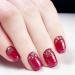 Jovono Artificial fingernails glittering sequins full cover acrylic red elegant wedding birthday party party clip-on-nails for women and girls (without adhesive)
