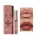 Lip Liner and Lipstick Set - Nude Lipstick - Non-Sticky Long Lasting Waterproof Lip Stain - Highly Pigment Lip Stick and Lipliner Pencil - Lip Makeup Kits for Daily Makeup and Holiday Gifts (05)