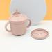 Dobu 2-in-1 Silicone Snack and Sippy Cup - Light Pink | Durable Baby and Toddler Cup for Snacks and Liquids - Buy Online on GoSupps.com