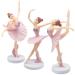 Fahibin 3pcs Ballet Dancer Cake Topper Ballet Dancer Statue Figures Ballerina Ballet Girl Cake Topper Figures for Decorating Cakes And Desserts Pink