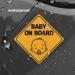 Hyber&Cara Baby on Board Sign - Magnetic Reflective Waterproof Car Stickers (2 Pack) | Safe & Stylish Baby in Car Safety Sign - Buy Online on GoSupps.com