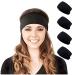 Black Headband, Wide Headbands for Women Fashion Sweatbands & Sports Thick Headbands for Running, Yoga, Workout