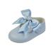 EARLY DAYS Baypods Baby Girls Shoes Soft Soled Pre Walker Shoes Diamante Bow Soft Faux Leather Baby Shoes Made in England 0 UK Child Sky Blue