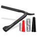 Razor with swap blades made of Solingen Bartmesser Made in Germany Razor set for men with a small/large razor blade professional beard care shaving knife for a perfect wet shave (black)
