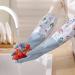 Household Gloves 1 Pair Cleaning Cute Panda Pattern Dishwashing Waterproof Plush Housework for Home Kitchen Autumn Blue L - Buy Online on GoSupps.com
