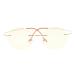 CessBlu Rimless Anti Blue Ray Titanium Round Computer Glasses Women Men Reading Eyeglass Gold 0.0 x