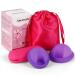 MineUp 2 pieces menstrual disc menstrual cup made of silicone menstrual cup set for sports and swimming Alternative to soft tampons (purple S+L)