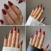 24 Pcs Red Press on Nails - Short Stiletto Almond | YEFIUO Spring Fake Nails - French Nail Tips - Full Cover Acrylic Nail Art Kit - Buy Online on GoSupps.com