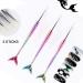 A Set of 3pcs 7mm 9mm 11mm Fish Tail Nail Art Liner Painting Pens Professional Gel Polish Tips 3D Design Manicure Drawing Tool Nail Art Beauty Kit Accessories Gold - Buy Online on GoSupps.com