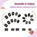 Leopard Print Short Black Press on Nails - Square Nail Tips Set - Frosted Texture False Nails Kit for Women - 24pcs - Buy Online on GoSupps.com