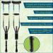 York Nordic Spring Cushion Crutches | Ideal for Sports Injuries & Travel | Adjustable Heights 47-66 inches | Compact Travel Size 22 inches | Black - Buy Online on GoSupps.com