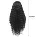 Synthetic Curly Lace Front Wig | Long Deep Wave Crimped Hair | Fake Scalp + Natural Curls | Middle Part | 1B Color - Buy Online on GoSupps.com