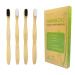 EasyHonor Extra Soft Toothbrush, Natural Bamboo Toothbrush with Micro Fur Ultra Soft 20,000 Bristles, 4-Pack for Adults 4 packs(bamboo handle,gray + white bristles)