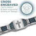 Willis Judd Men's Christian Cross Titanium Magnetic Bracelet with Blue Carbon Fiber - Stylish & Durable International Shipping - Buy Online on GoSupps.com