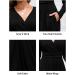 OUGES Women's Spring Casual Midi Dress - Long Sleeve V-Neck Floral Wrap Dress with Pockets, XL Black - Buy Online on GoSupps.com