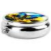 Sunflower Blue Butterfly Portable Metal Pill Box | Round Mini 3-Compartment | Ideal for Small Pills | Travel Essential - Buy Online on GoSupps.com